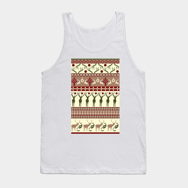 Classic Reindeer Ugly Sweater Tank Top by KolJoseph